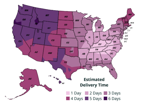 Shipping Estimated Time map